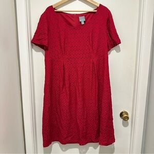Rabbit Rabbit‎ Rabbit Dress Size 18 Red Short Sleeves Fit And Flair Women Dress